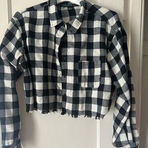 HYFVE Monochrome Plaid Cropped Top